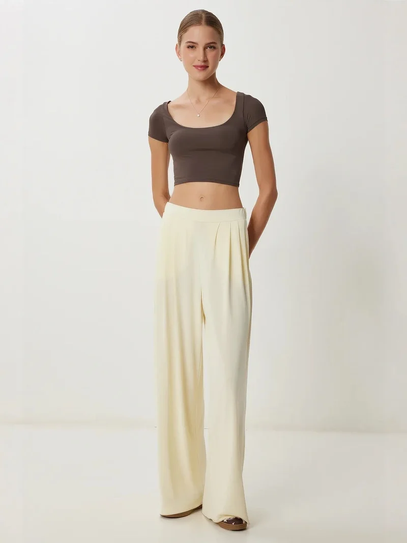 Happiness İstanbul ISTANBUL Wide Leg Pull-On Palazzo Pants